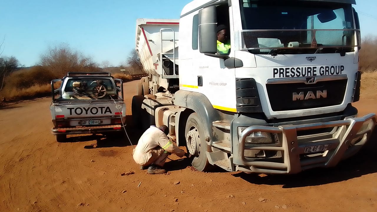 Roadside assistance for a truck